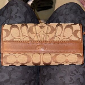 Coach Soho Pleated Signature Checkbook Wallet